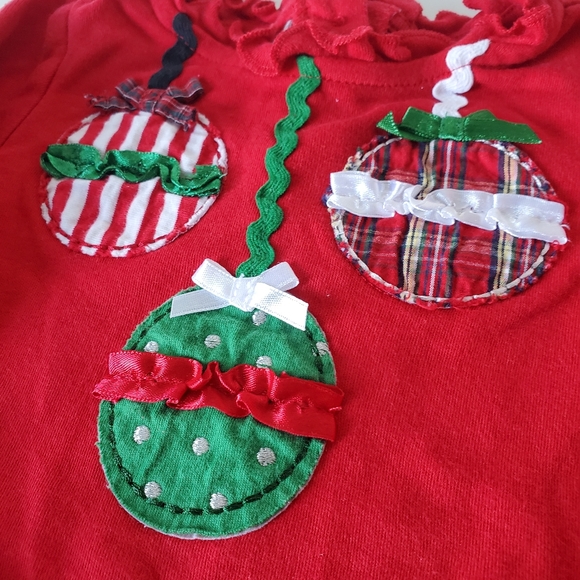 First Impressions Christmas Ornament Top and Ruffle Detail Size 6-9 Months - Picture 2 of 3